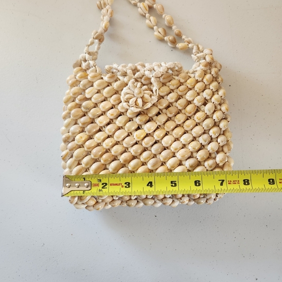Vintage Cowrie Shell Seashell Crossbody Bag Purse Crossbody Boho 1970s 70s Beach - Picture 7 of 9